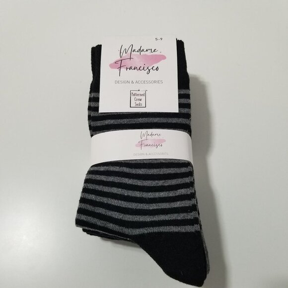 NWT MADAME FRANCISCO 5 Pack PATTERNED WOMEN'S CREW SOCKS SIZE 5-9 - Picture 6 of 8
